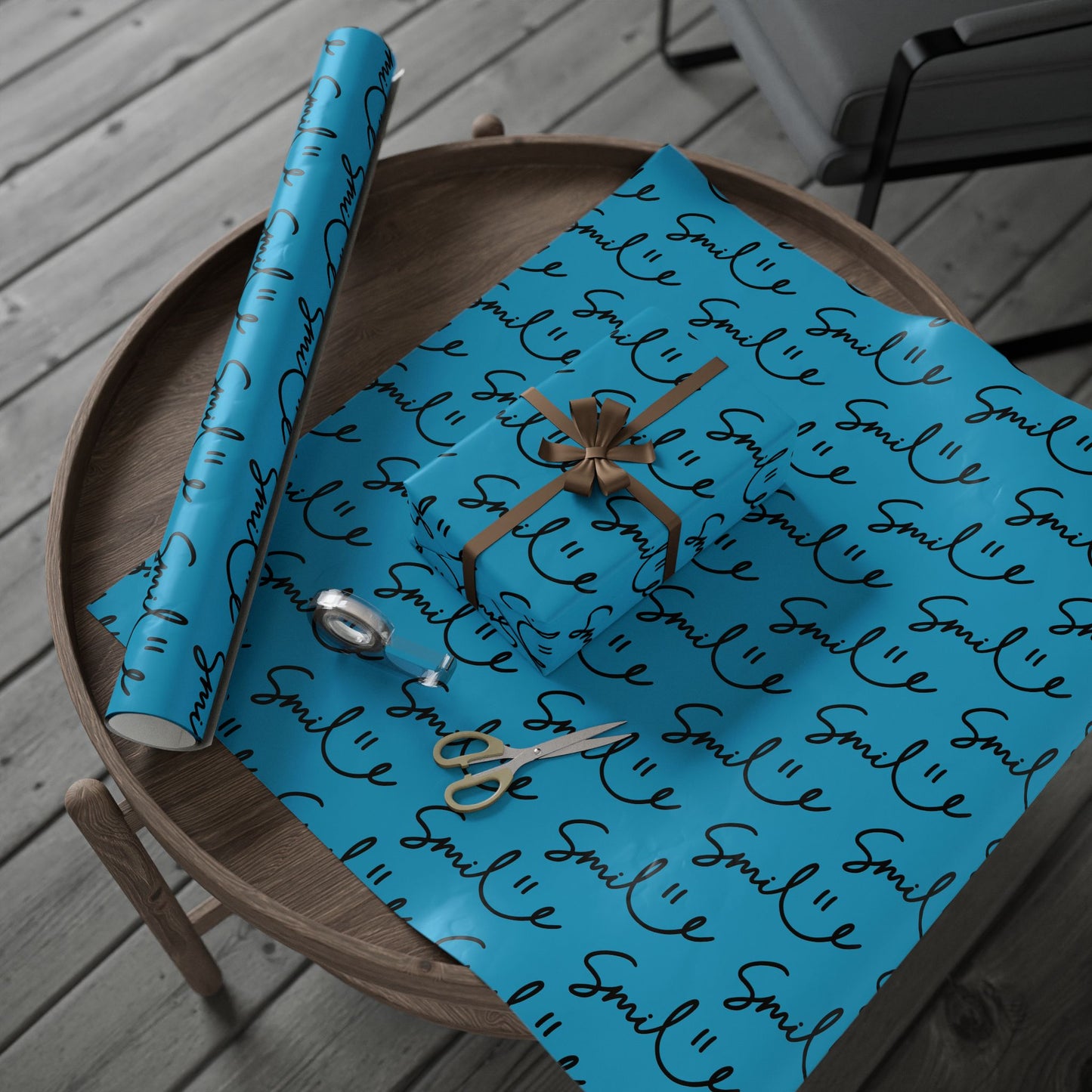 Turquoise Smile Stylish Gift Wrapping Paper for Any Occasion