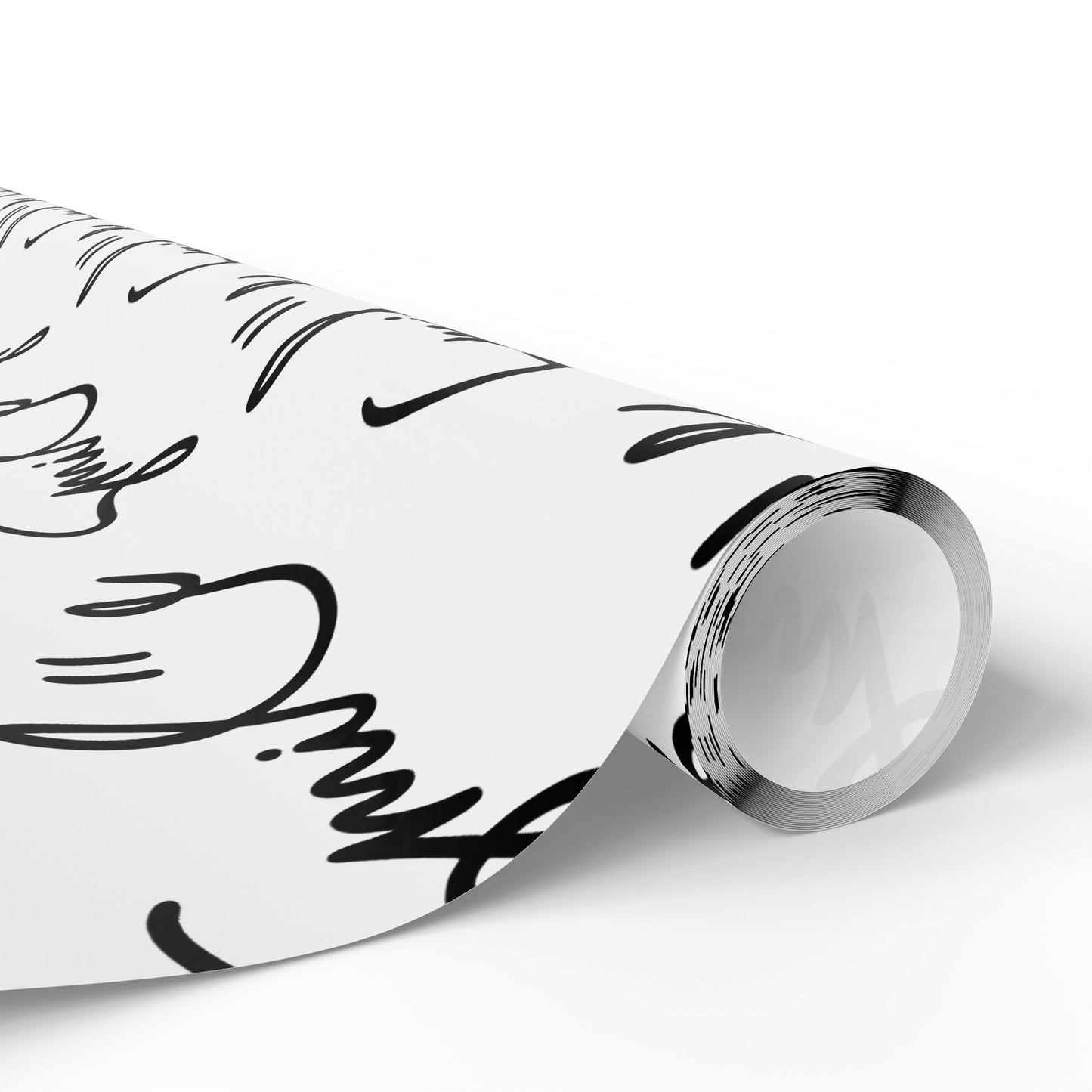 White/Black Smile Stylish Gift Wrapping Paper for Any Occasion