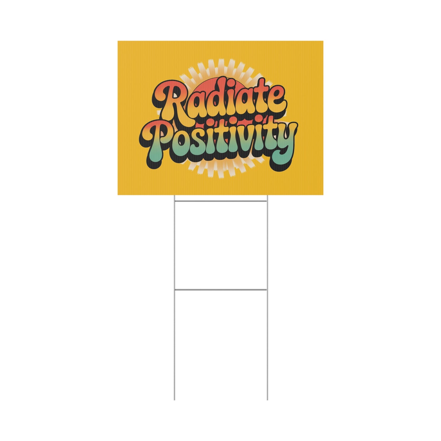 Yellow Radiate Positivity Yard Sign