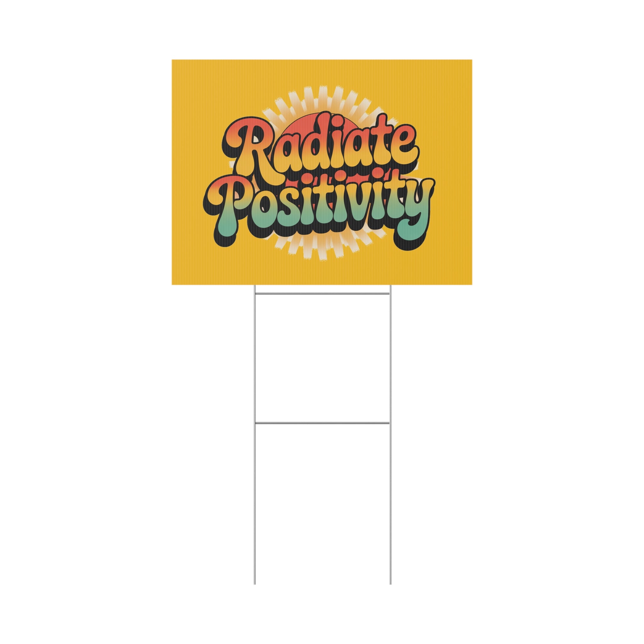 Yellow Radiate Positivity Yard Sign