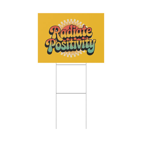 Yellow Radiate Positivity Yard Sign