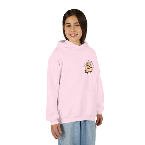 Youth Hoodie — "Be A Good Human" Positive Message Pullover