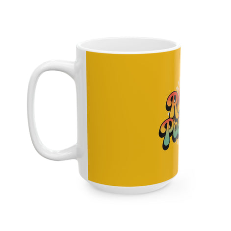 Yellow Radiate Positivity Ceramic Coffee Mug,  11oz & 15oz