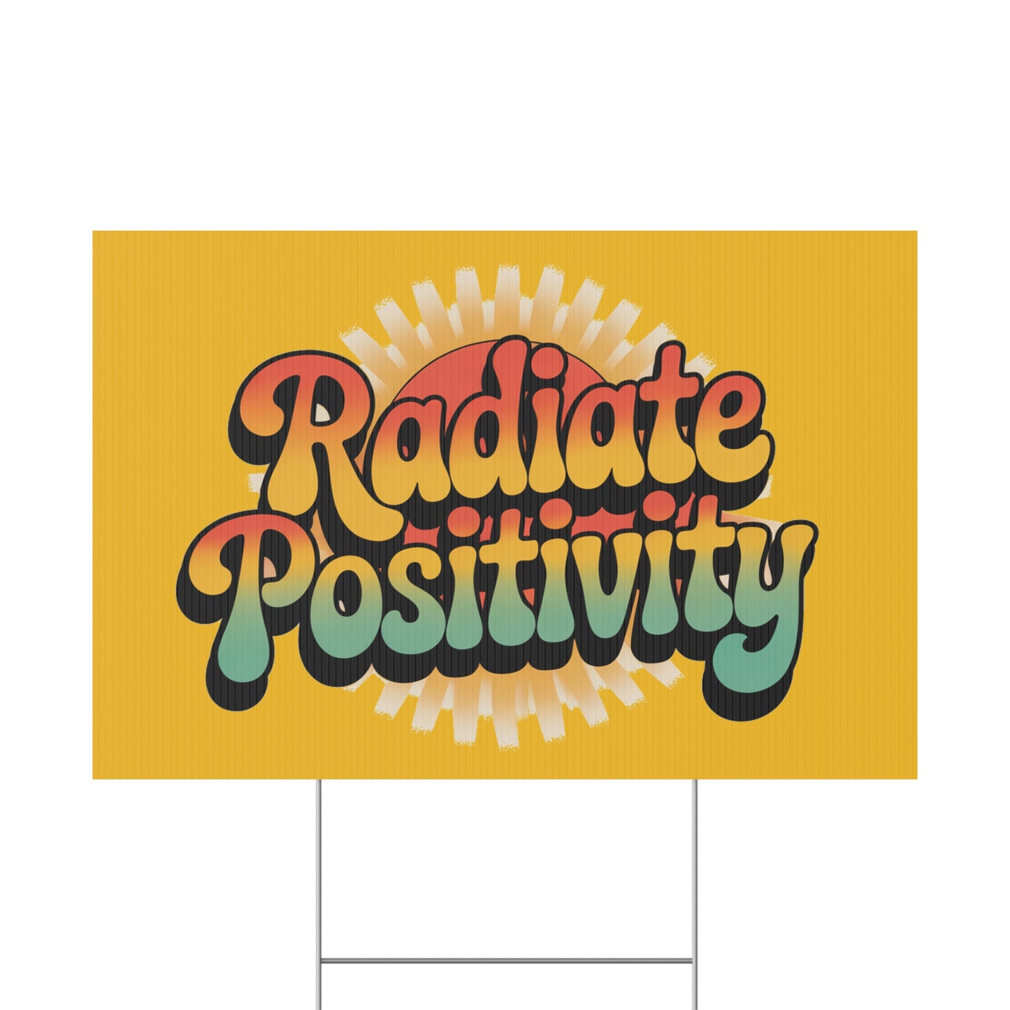 Yellow Radiate Positivity Yard Sign