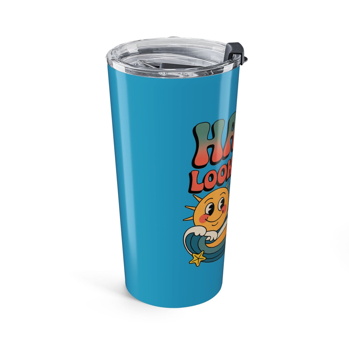 20oz Tumbler — "Happy Looks Good on You" Retro Smile Travel Cup