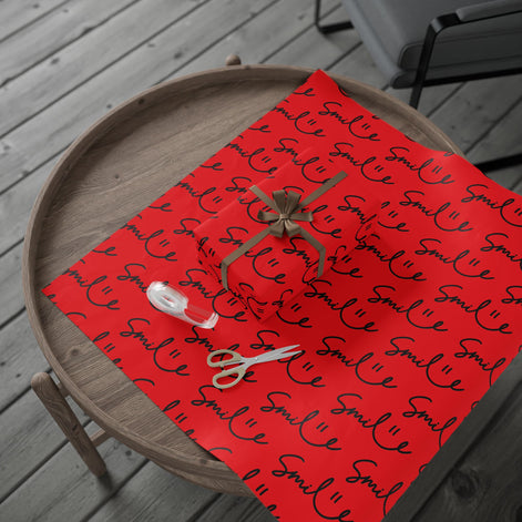 Red/Black Smile Stylish Gift Wrapping Paper for Any Occasion