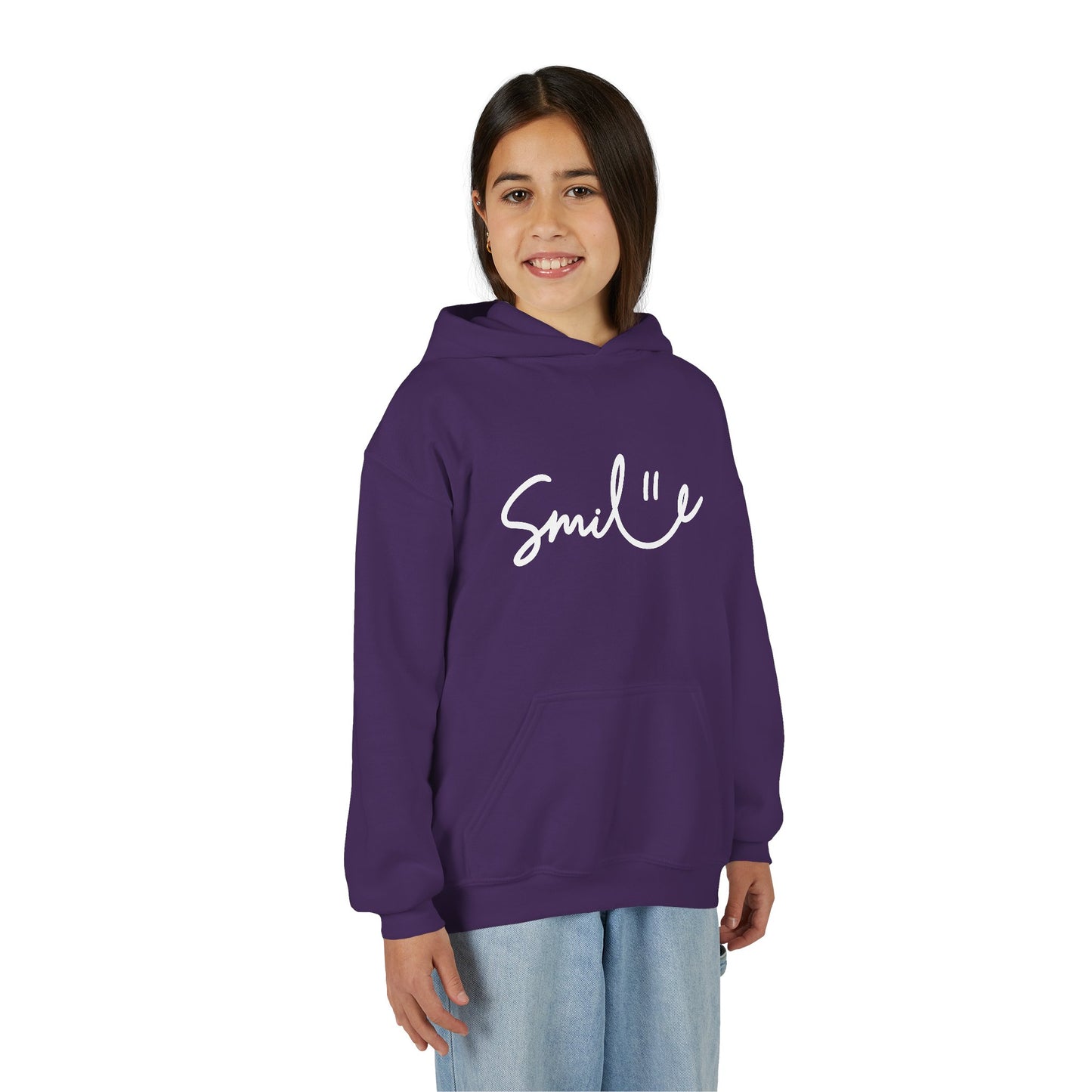 Smile Youth Heavy Blend Hoodie - Cozy, Cheerful Sweatshirt for Kids