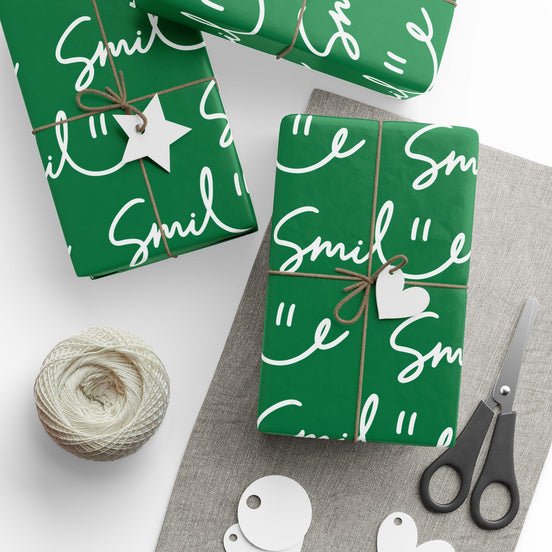 Green Smile Stylish Gift Wrapping Paper for Any Occasion