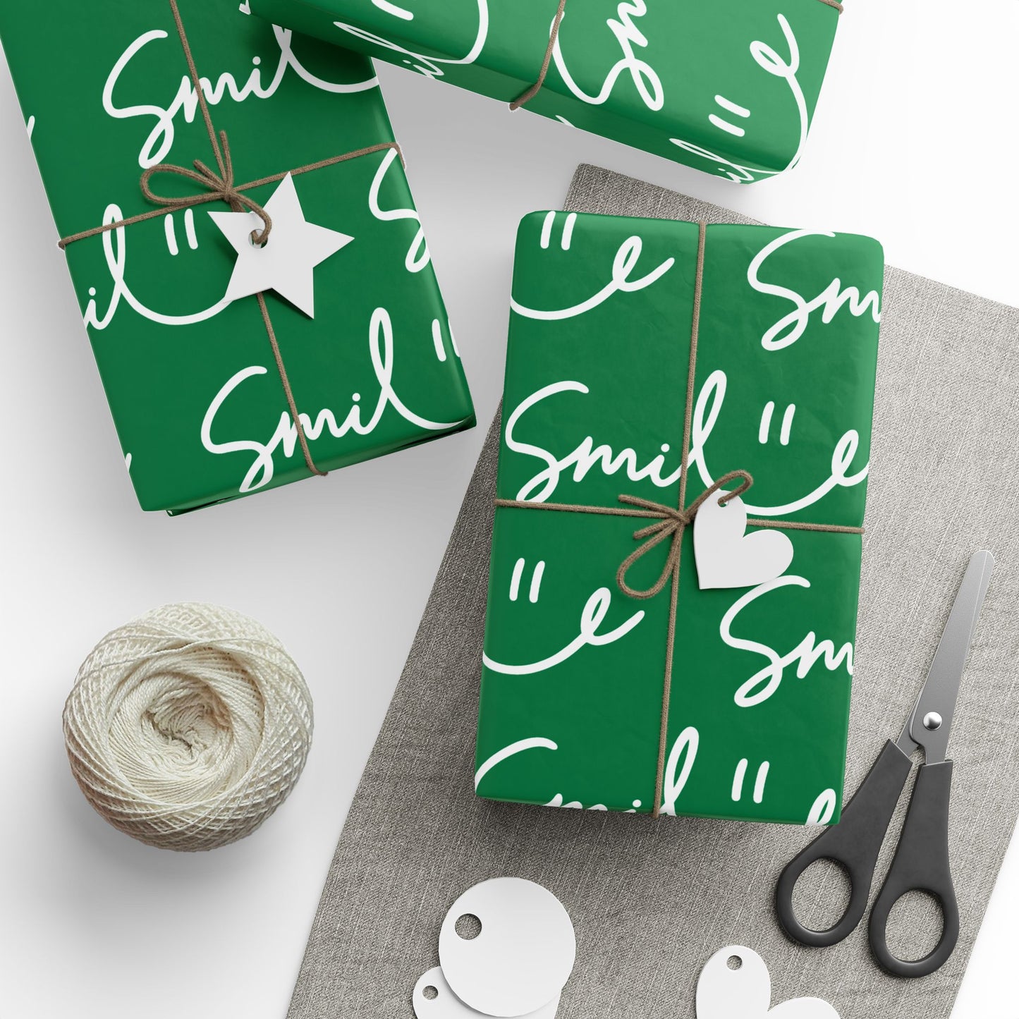 Green Smile Stylish Gift Wrapping Paper for Any Occasion