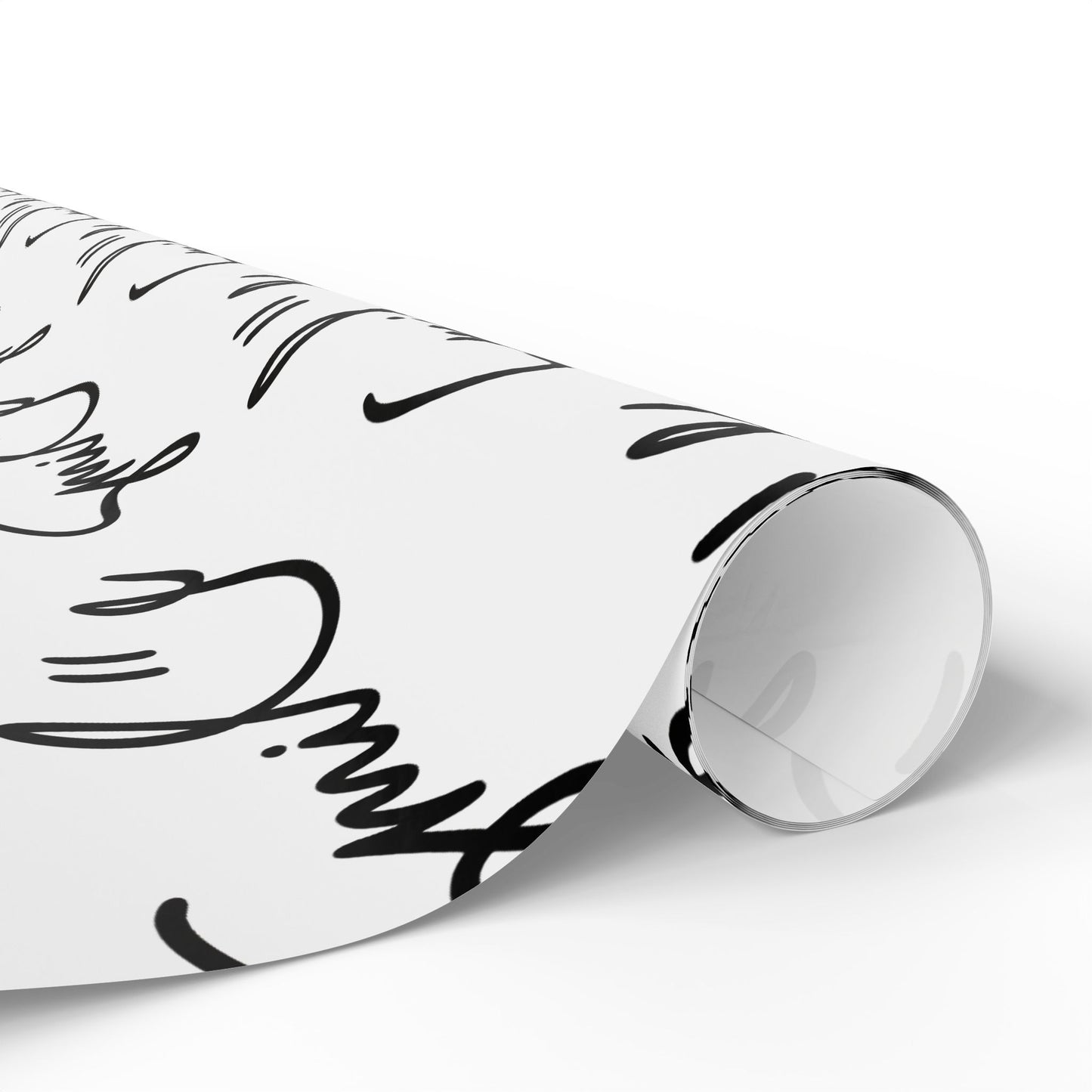 White/Black Smile Stylish Gift Wrapping Paper for Any Occasion