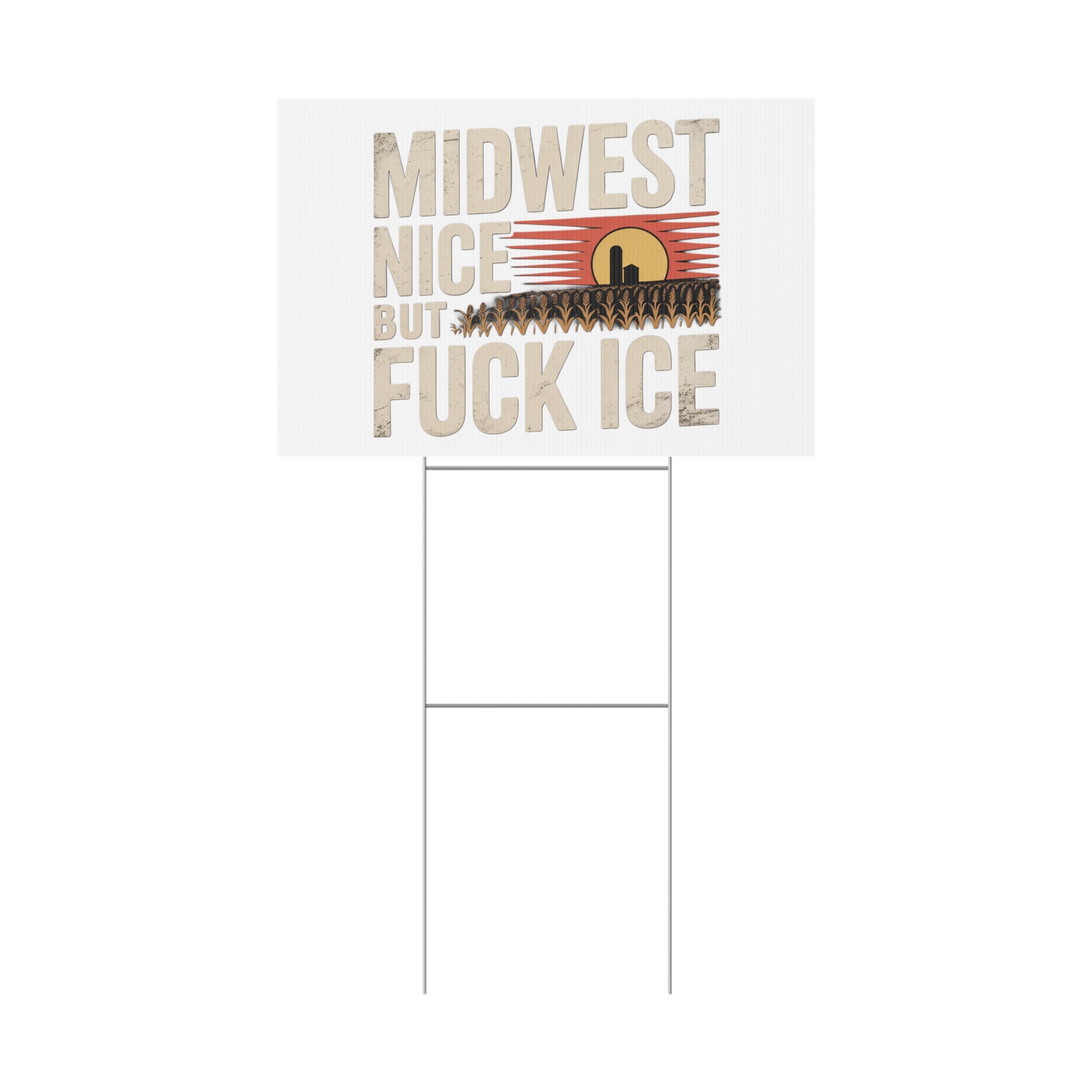 Midwest Nice But Fuck Ice Farmhouse Sunset Design
