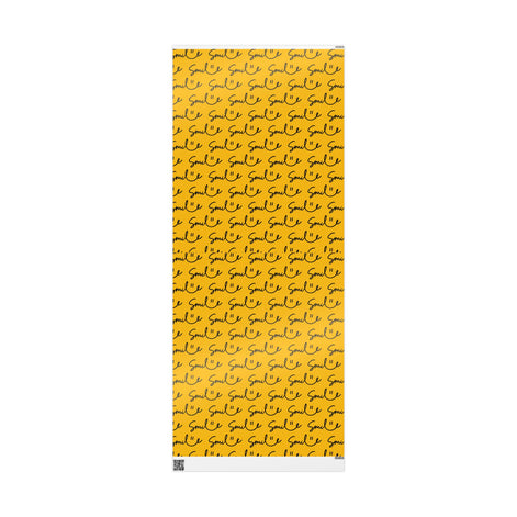 Yellow/Black Smile Stylish Gift Wrapping Paper for Any Occasion