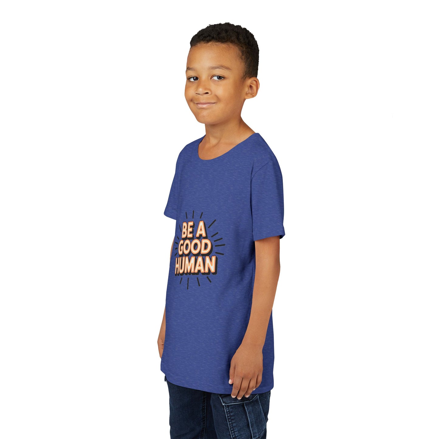 Youth Tee — "Be A Good Human" Positive Message Kids T-Shirt