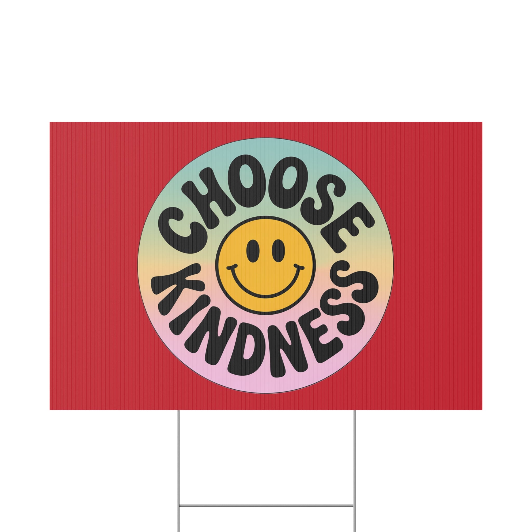 Dark Red of Joyful Choose Kindness Plastic Yard Sign