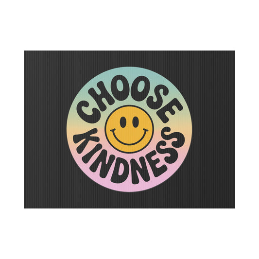 Black Joyful Choose Kindness Plastic Yard Sign