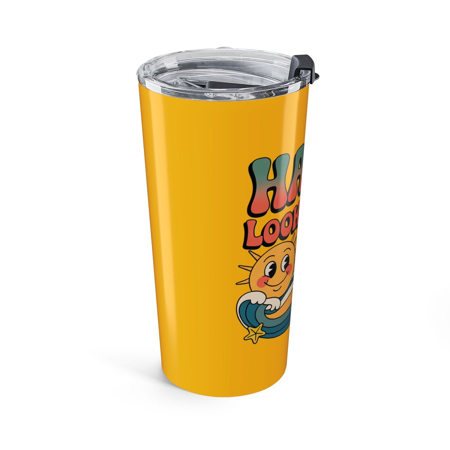 20oz Tumbler — "Happy Looks Good on You" Retro Smile Travel Cup