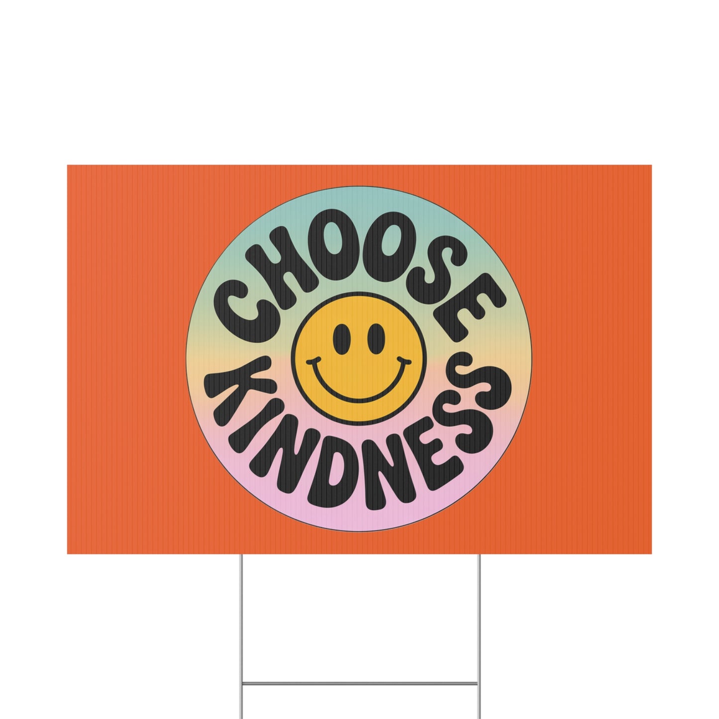 Orange Joyful Choose Kindness Plastic Yard Sign