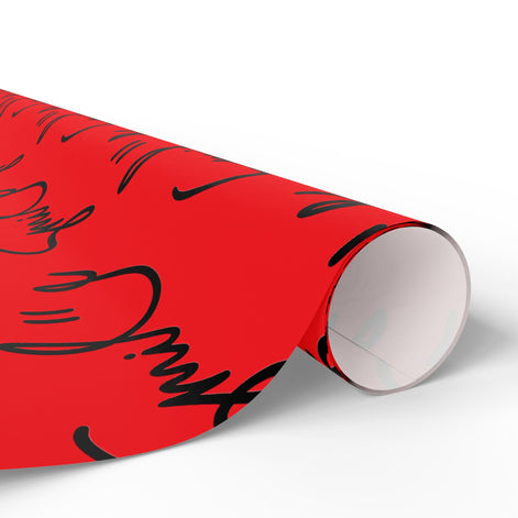 Red/Black Smile Stylish Gift Wrapping Paper for Any Occasion