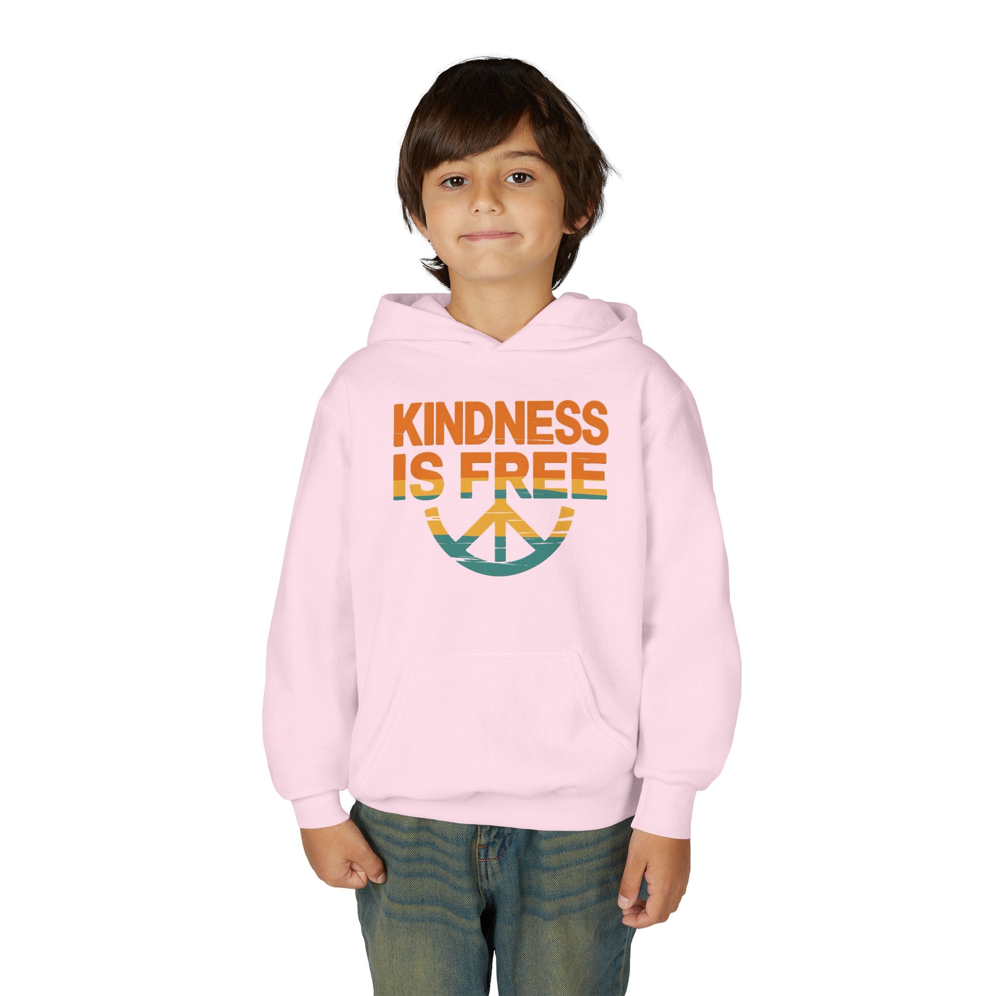 Kindness Is Free Youth Hoodie - Inspirational Heavy Blend Sweatshirt