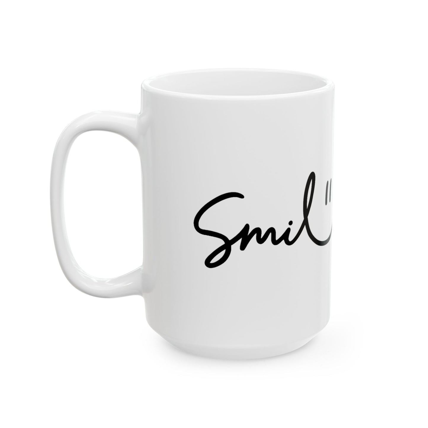 White/Black Smile Ceramic Coffee Mug - 11oz & 15oz