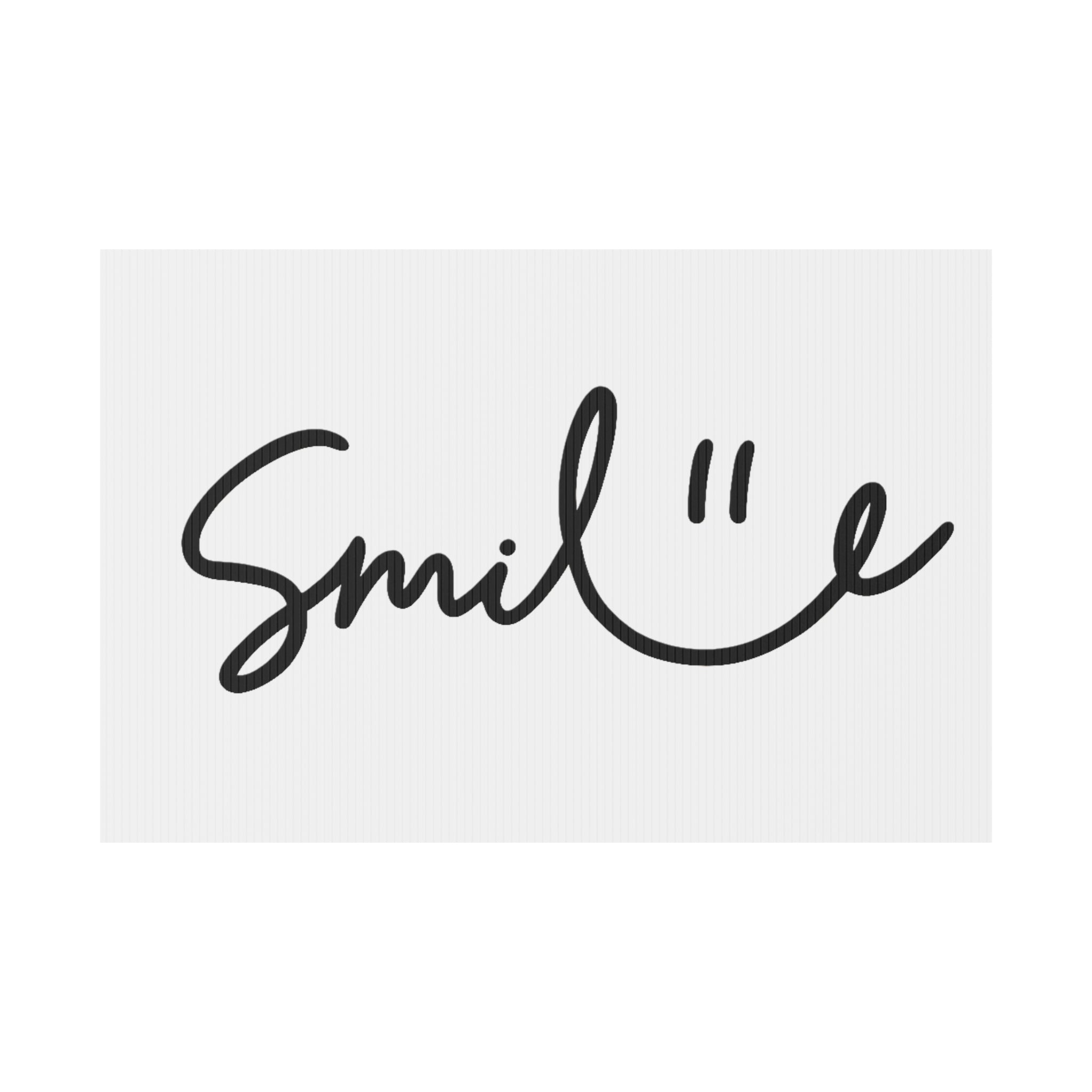 White/Black Smile Yard Sign