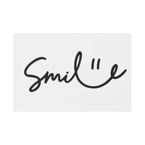 White/Black Smile Yard Sign