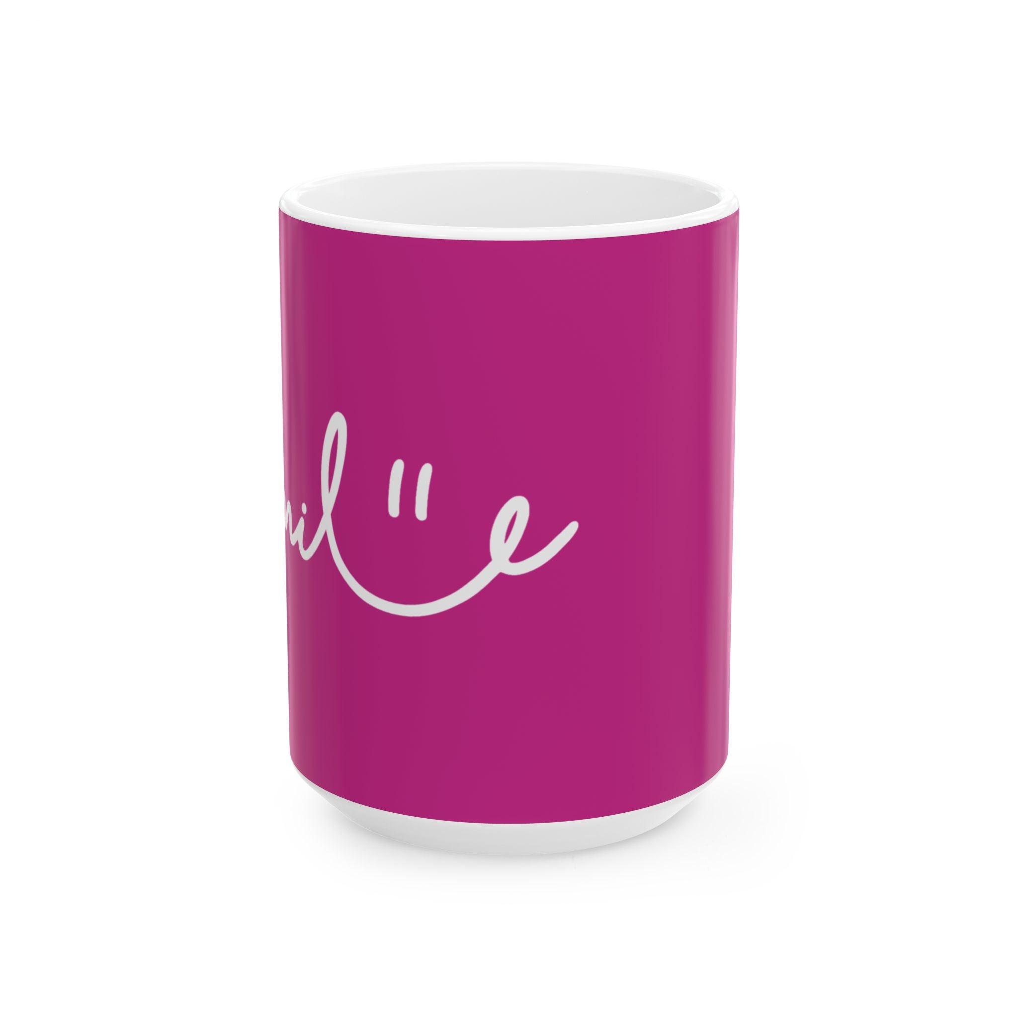 Pink/White Smile Ceramic Coffee Mug - 11oz & 15oz