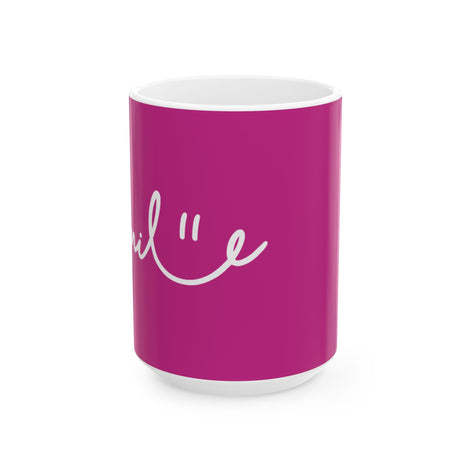 Pink/White Smile Ceramic Coffee Mug - 11oz & 15oz
