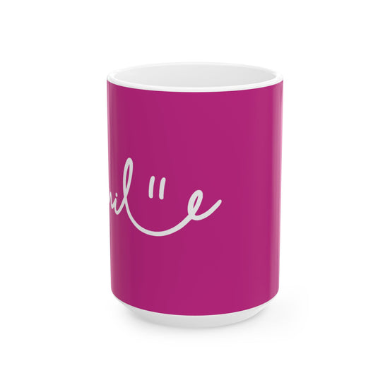 Pink/White Smile Ceramic Coffee Mug - 11oz & 15oz