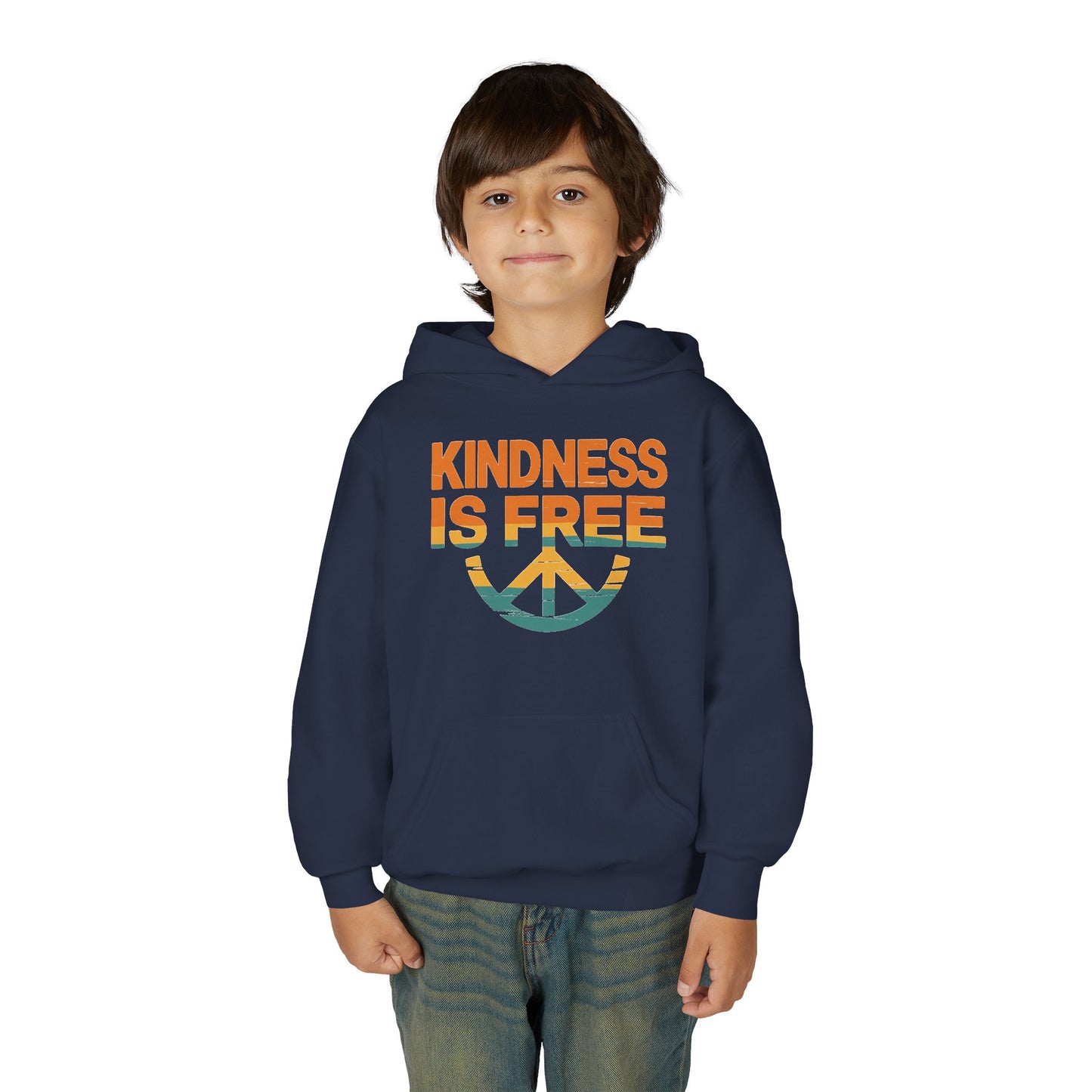 Kindness Is Free Youth Hoodie - Inspirational Heavy Blend Sweatshirt
