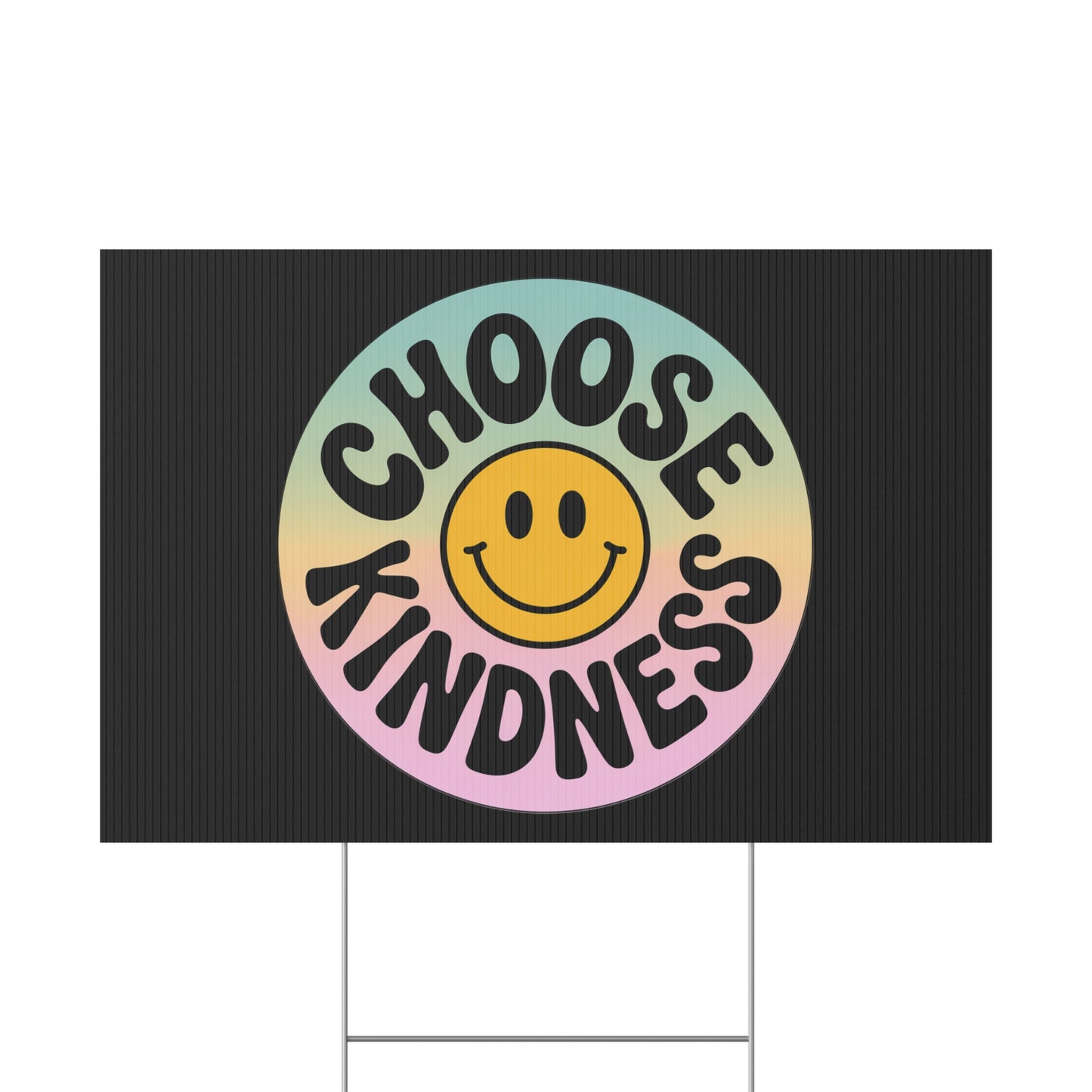 Black Joyful Choose Kindness Plastic Yard Sign