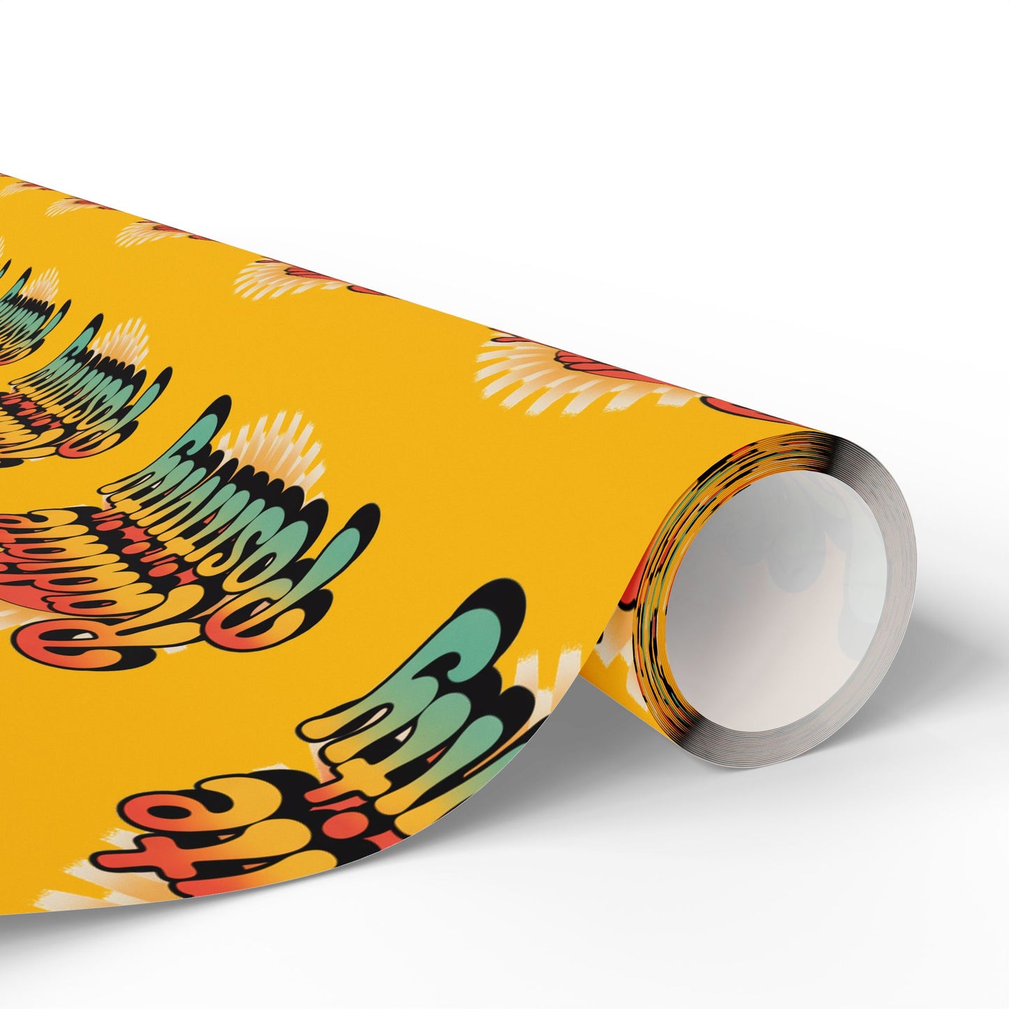 Yellow Radiate Positivity Wrapping Paper for Celebrations
