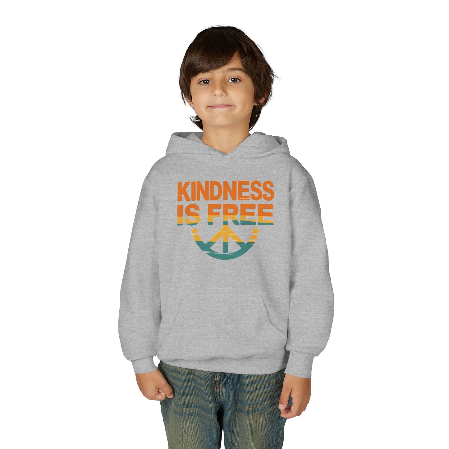 Kindness Is Free Youth Hoodie - Inspirational Heavy Blend Sweatshirt