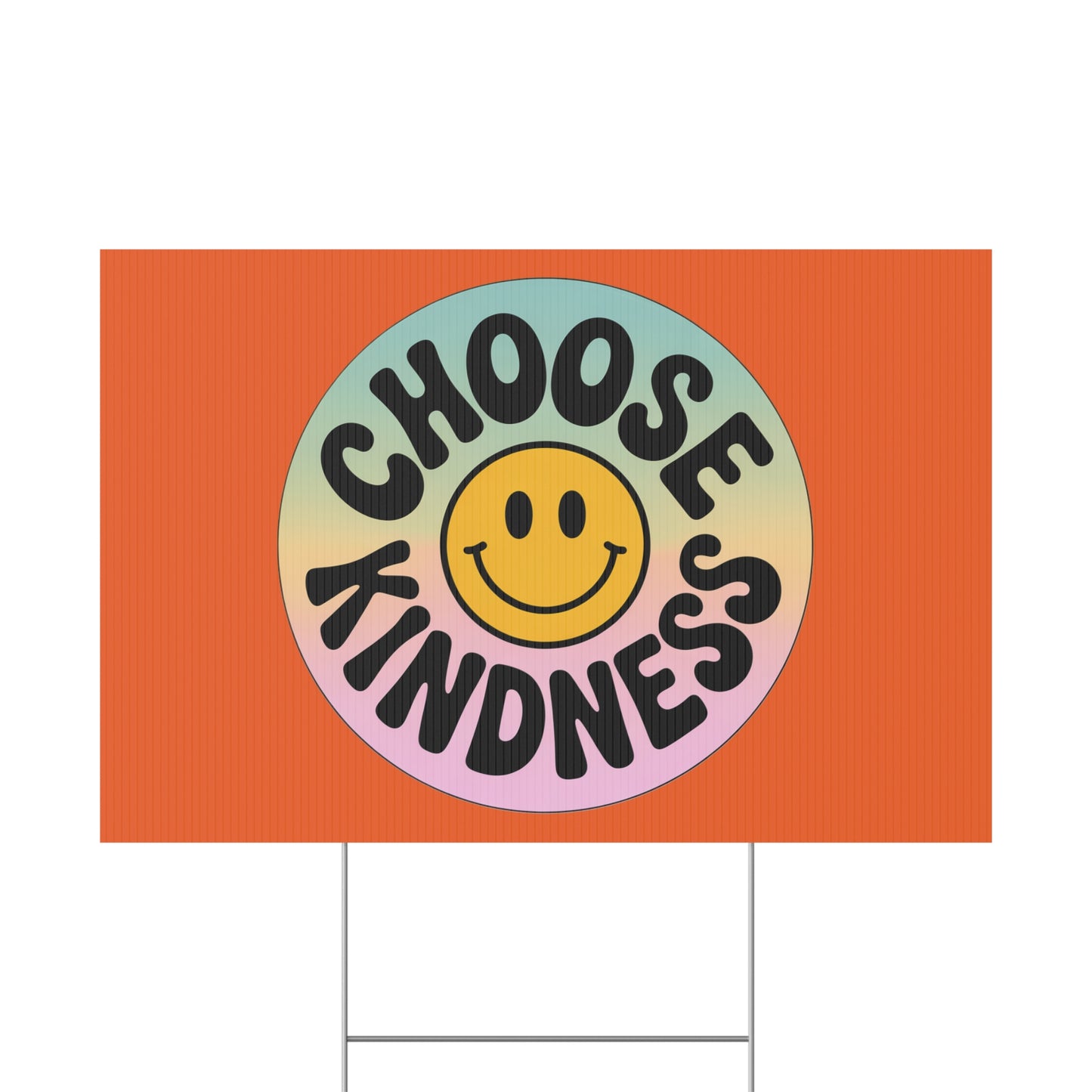 Orange Joyful Choose Kindness Plastic Yard Sign