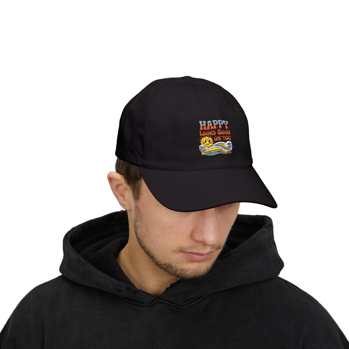 'Happy Looks Good On You' Smiley Retro Dad Hat