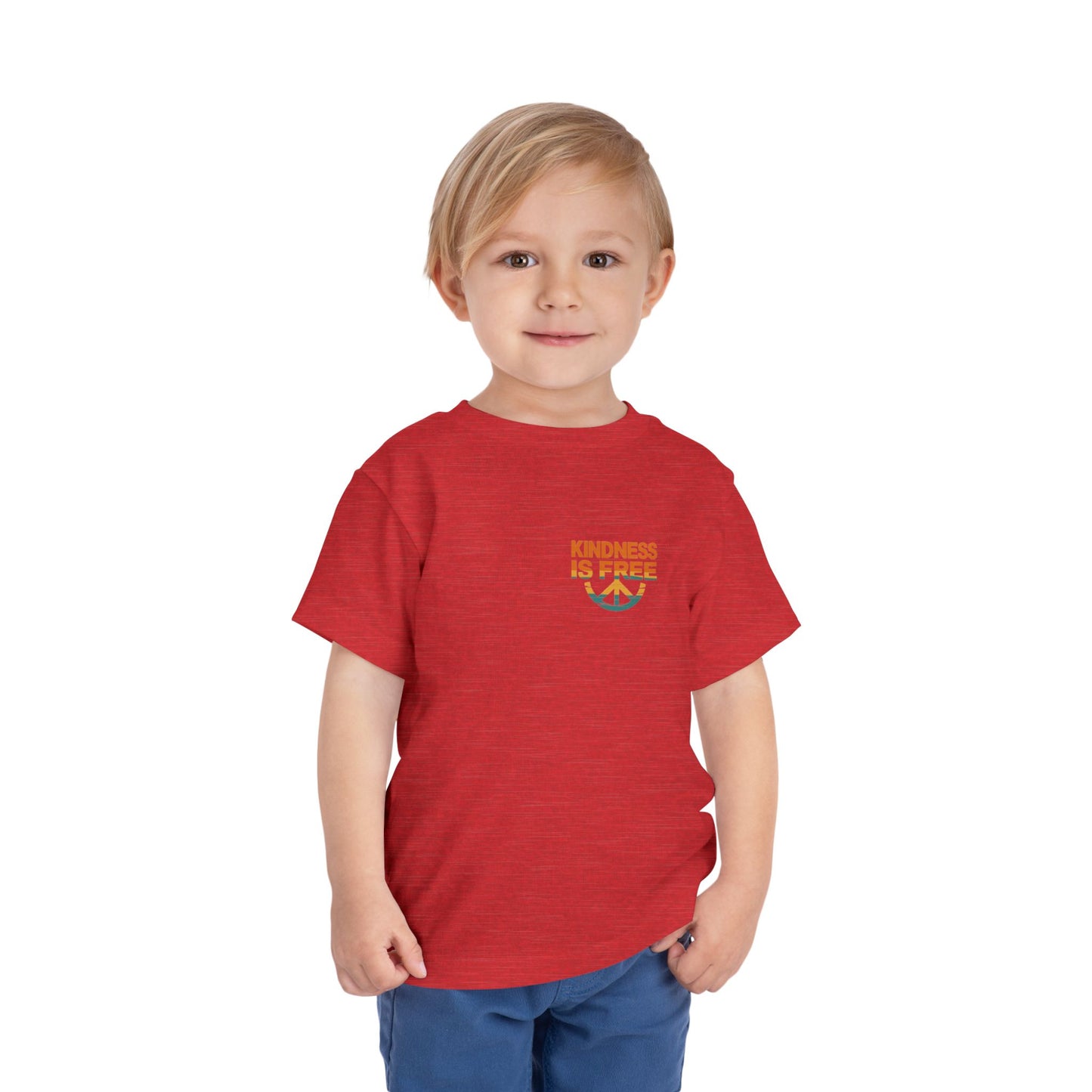 Toddler Short Sleeve Tee - Kindness Is Free Peace Design