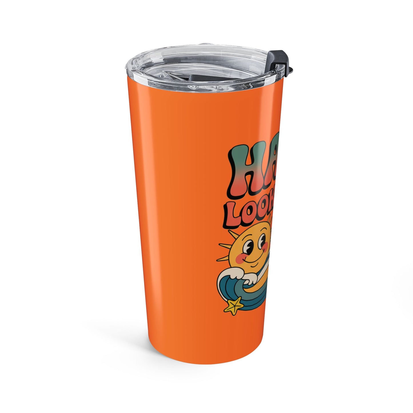 20oz Tumbler — "Happy Looks Good on You" Retro Smile Travel Cup
