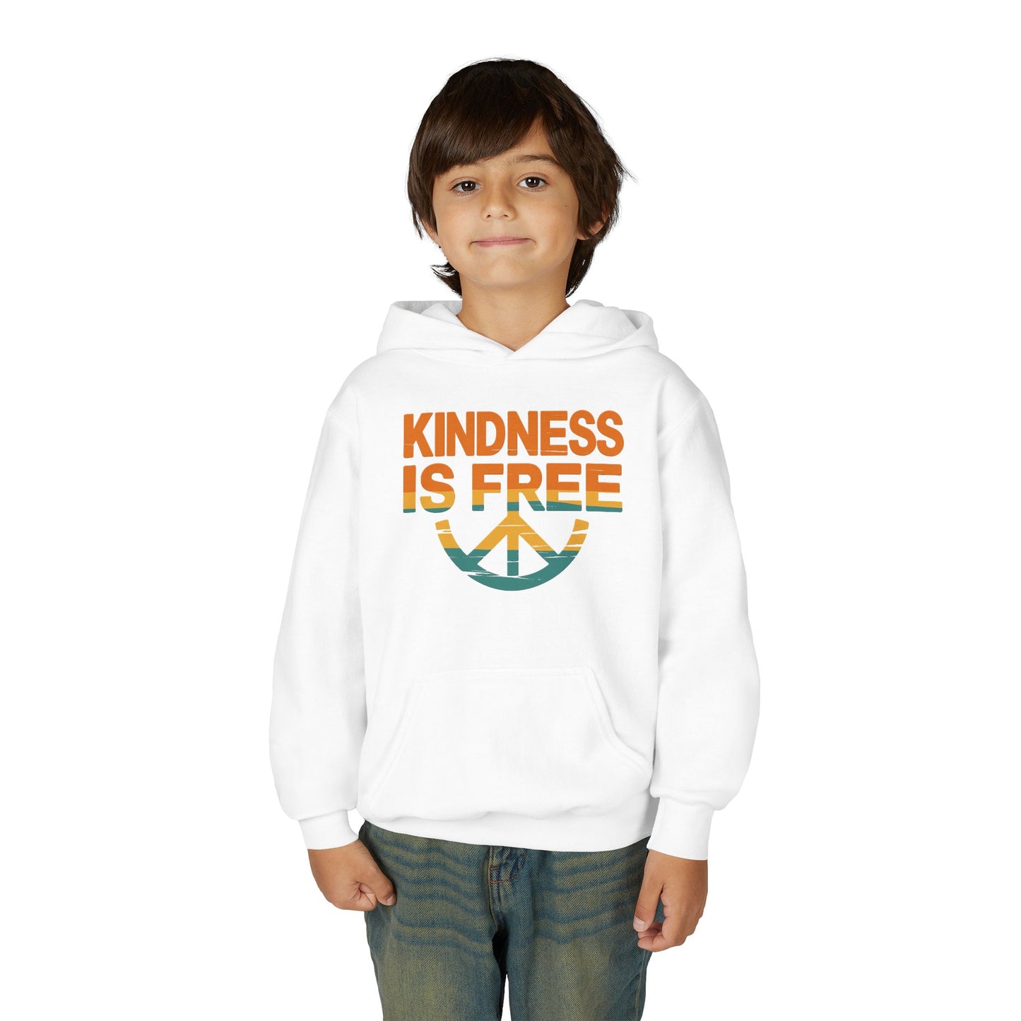Kindness Is Free Youth Hoodie - Inspirational Heavy Blend Sweatshirt