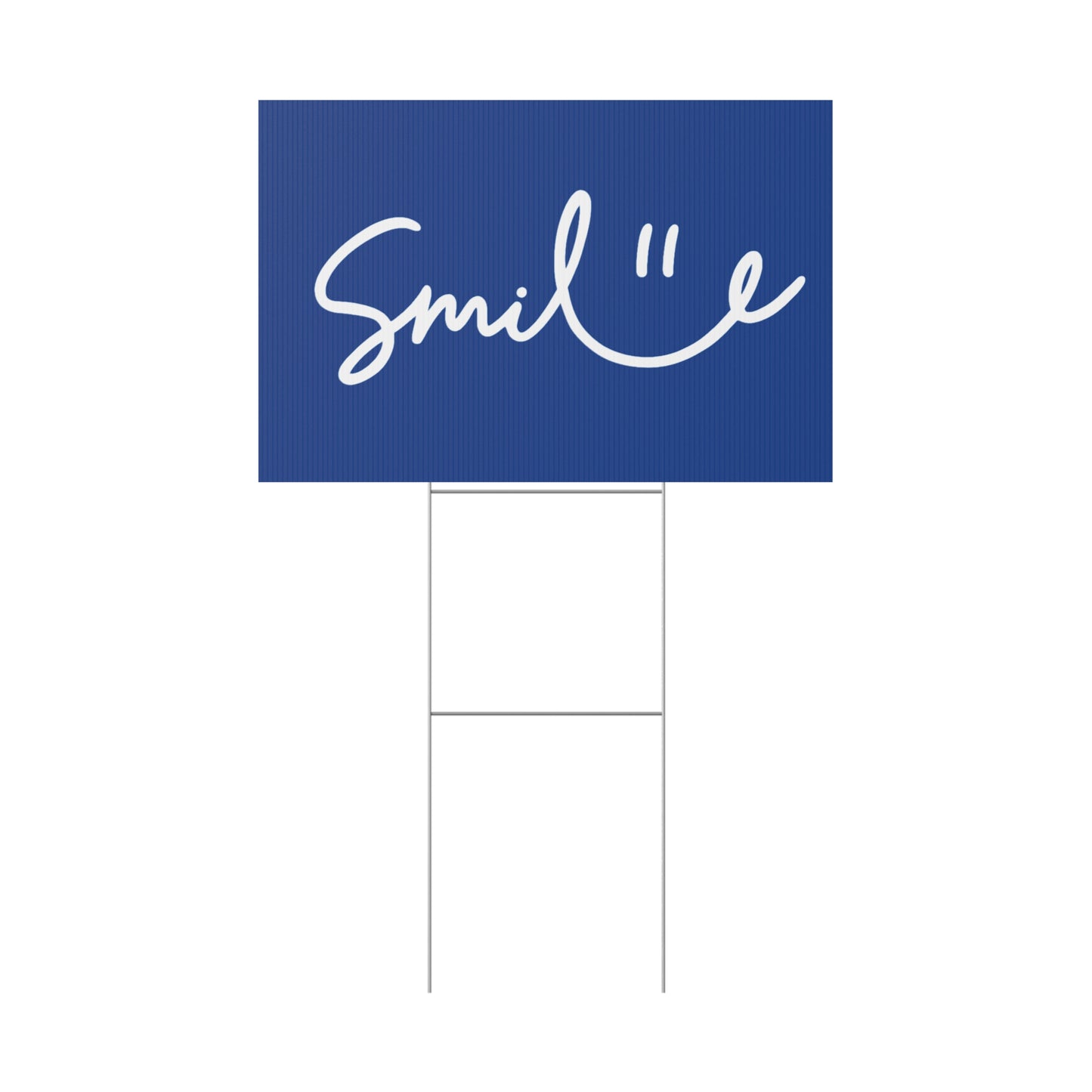 Dark Blue Smile Yard Sign