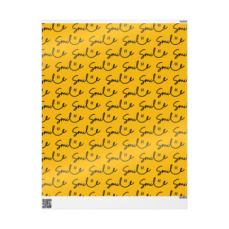 Yellow/Black Smile Stylish Gift Wrapping Paper for Any Occasion