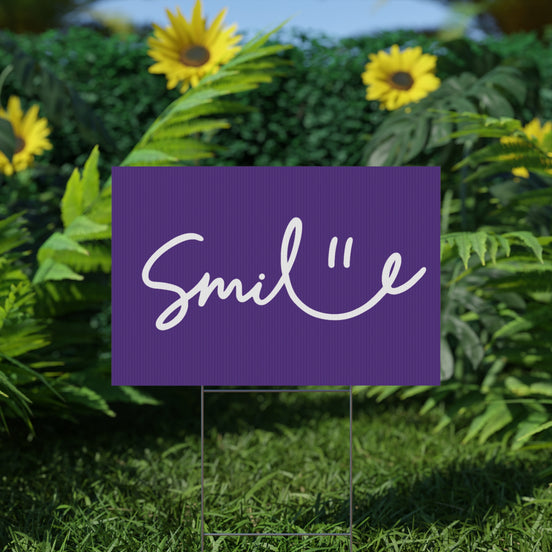Purple Smile Yard Sign