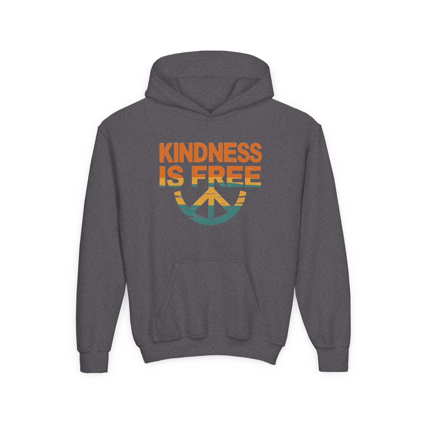 Kindness Is Free Youth Hoodie - Inspirational Heavy Blend Sweatshirt