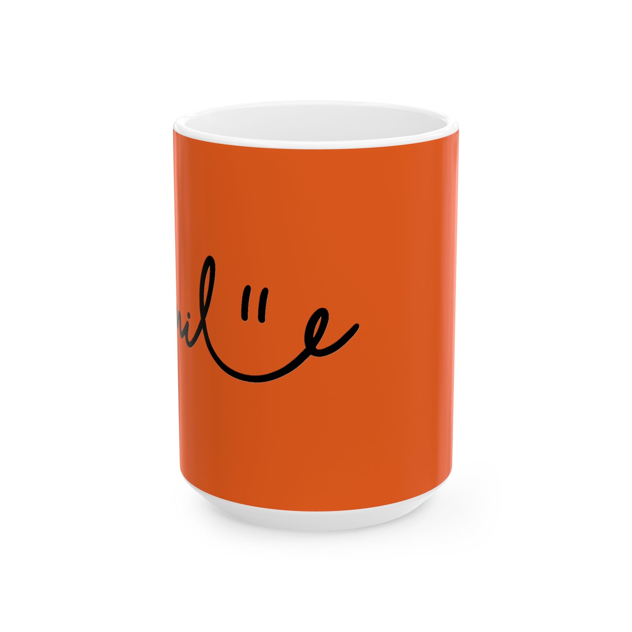 Orange/Black Smile Ceramic Coffee Mug - 11oz & 15oz