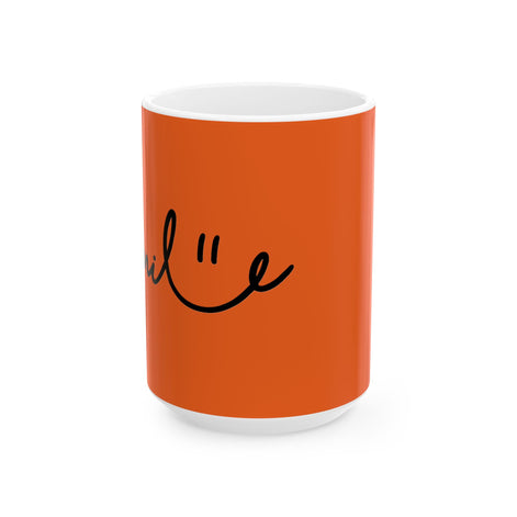 Orange/Black Smile Ceramic Coffee Mug - 11oz & 15oz