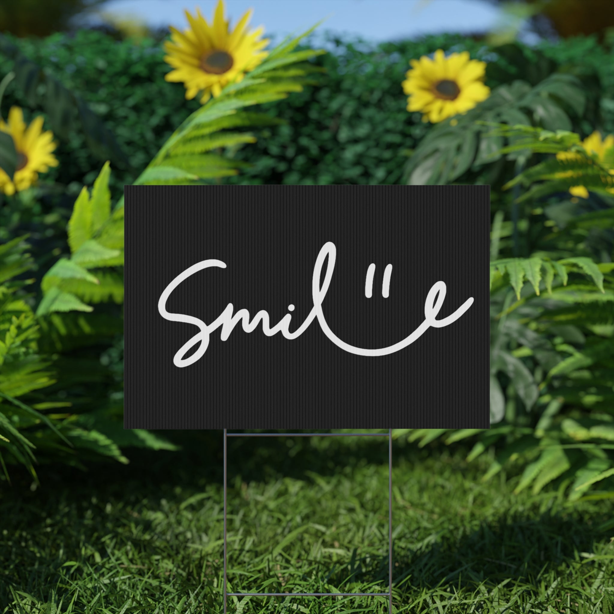 Black Smile Yard Sign