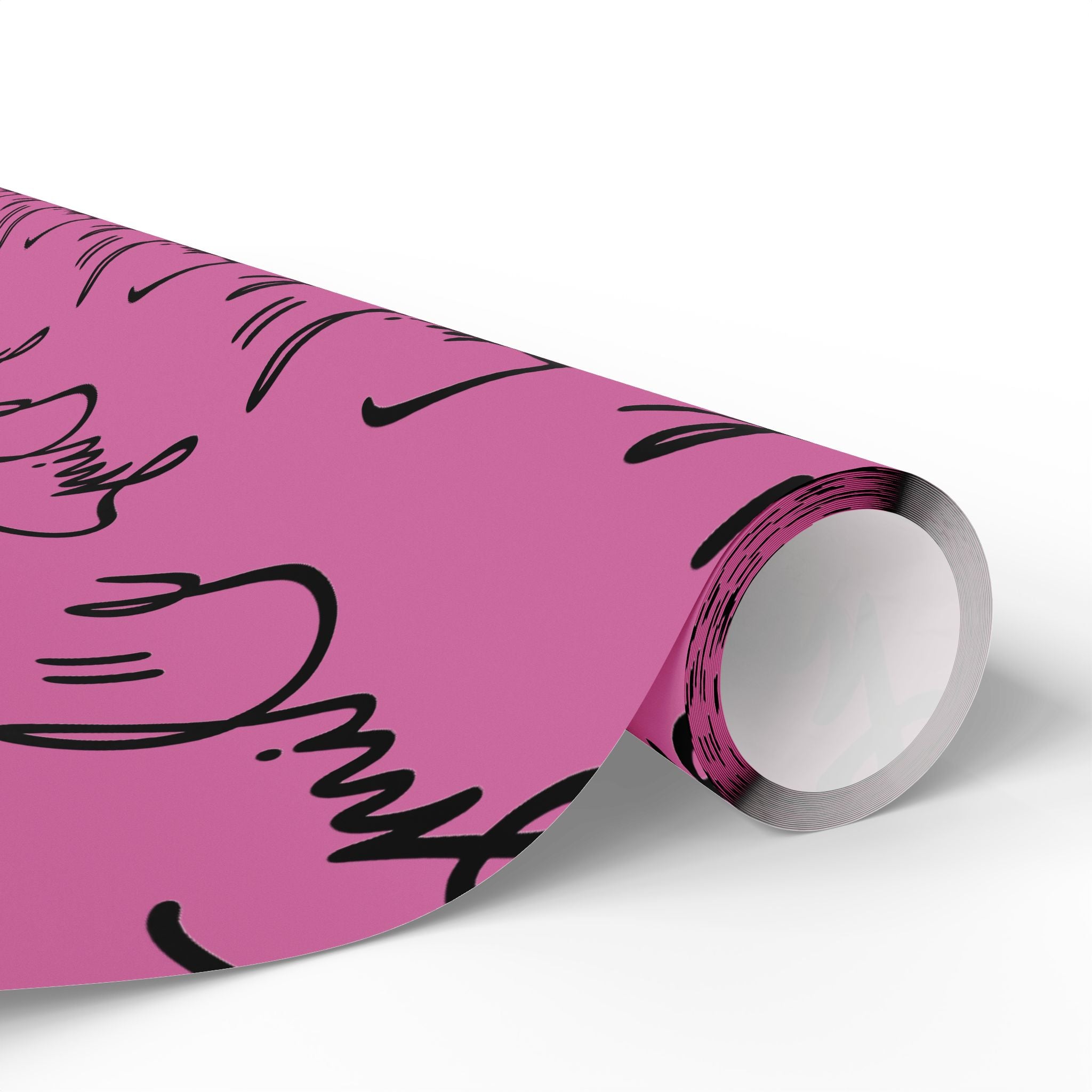 Light Pink/Black Smile Stylish Gift Wrapping Paper for Any Occasion