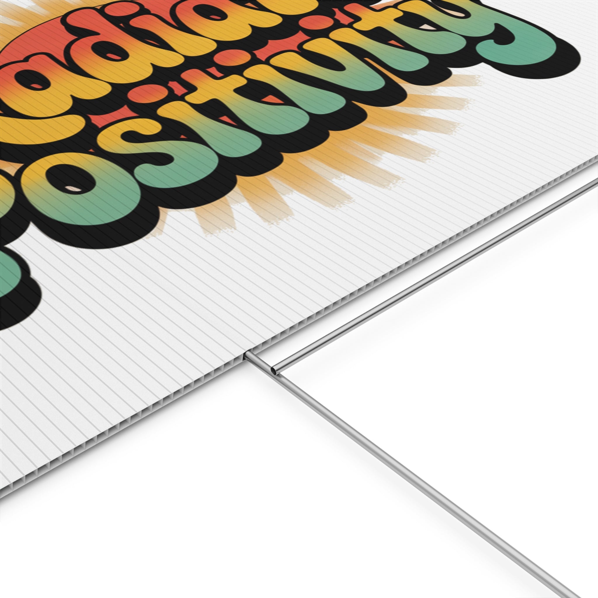 White Radiate Positivity Yard Sign