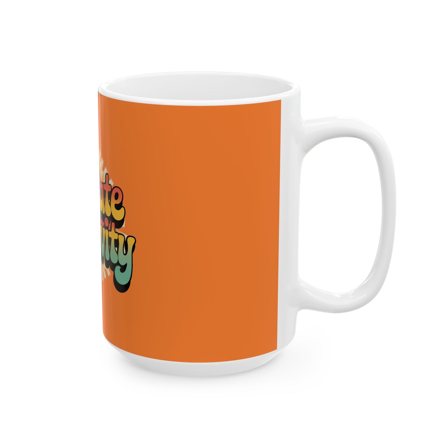 Orange Radiate Positivity Ceramic Coffee Mug,  11oz & 15oz