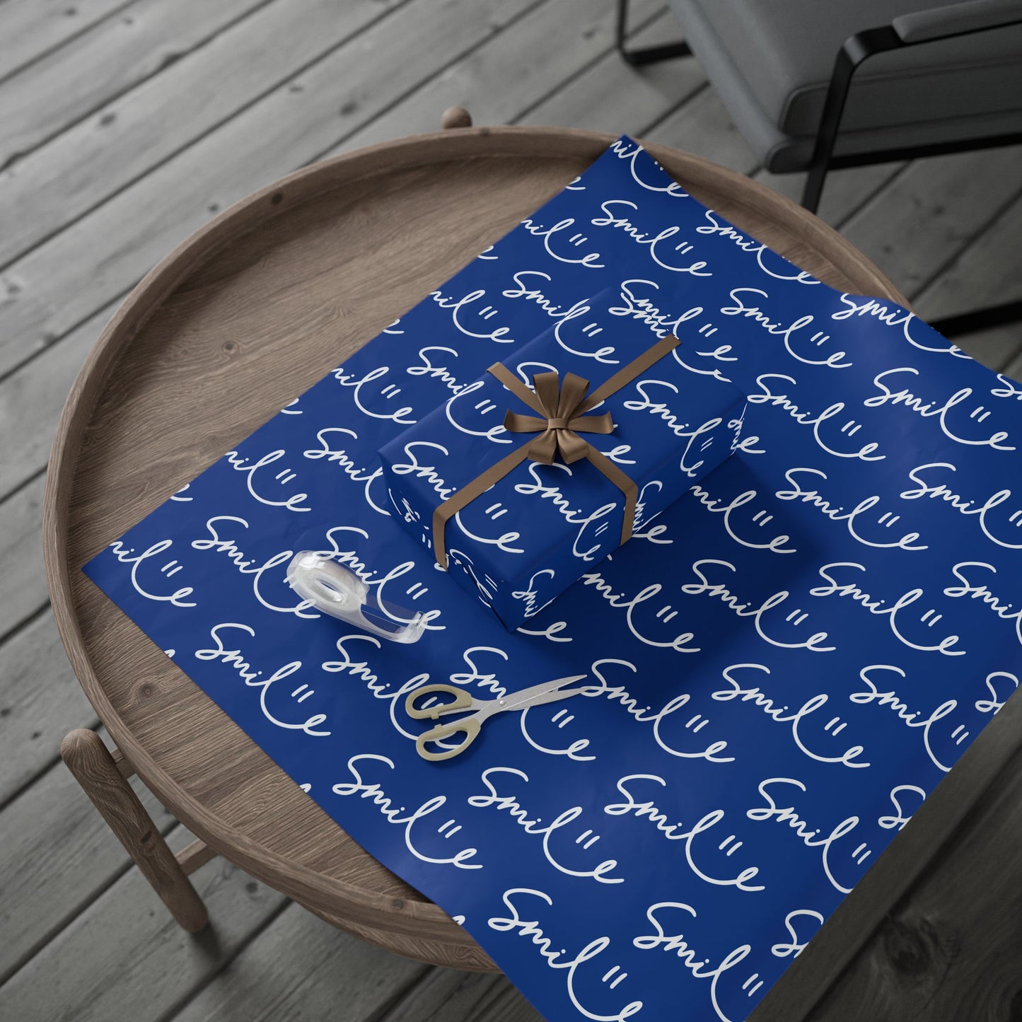 Dark Blue Smile Stylish Gift Wrapping Paper for Any Occasion