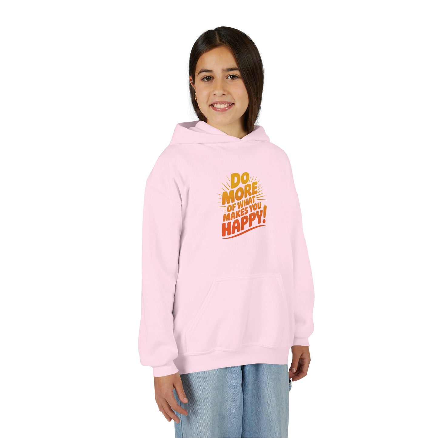 Youth Hoodie — "Do More of What Makes You Happy" Positive Graphic